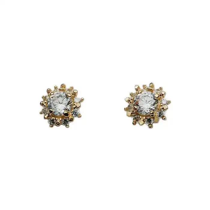 GOSat-Boucles d'oreilles tutu en or massif 14 carats pour femme