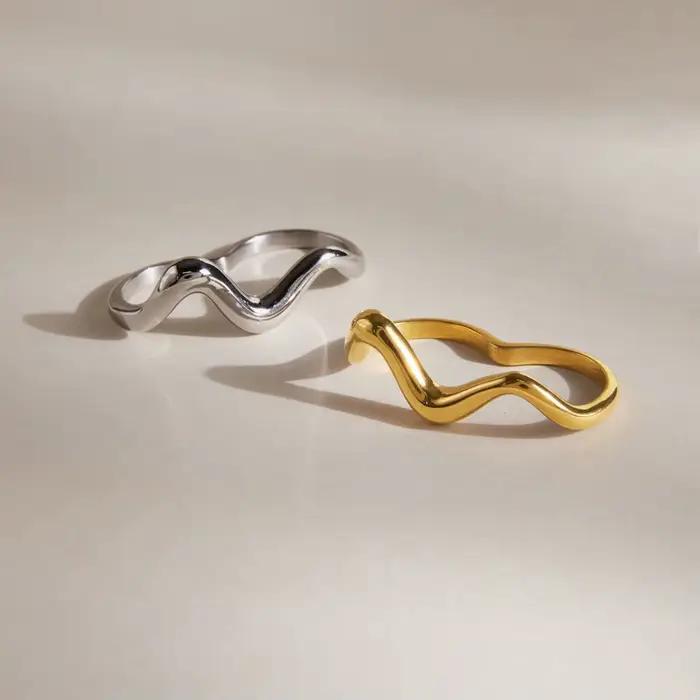 Bague double en acier inoxydable Ars pour femme