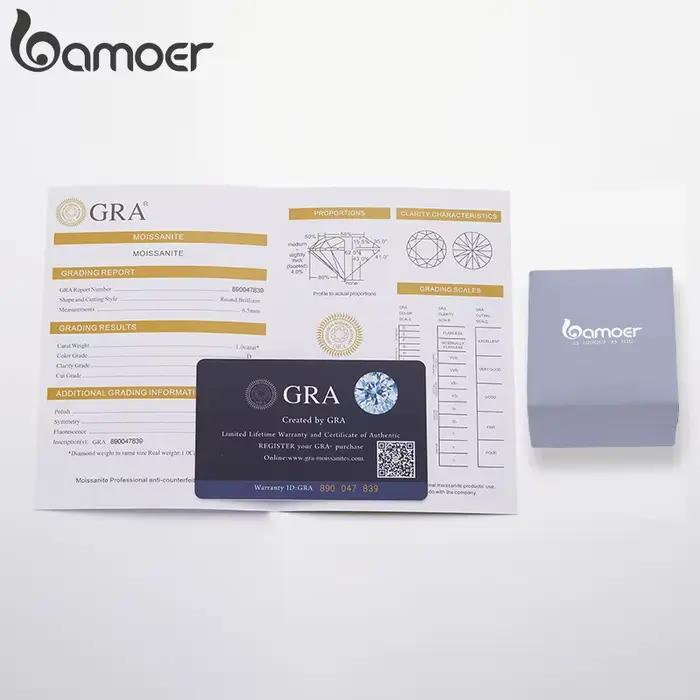 Bamoer 1 Carat réel Moissanite étoile pendentif collier pour les femmes 925 en argent Sterling fête de mariage mariée bijoux fins