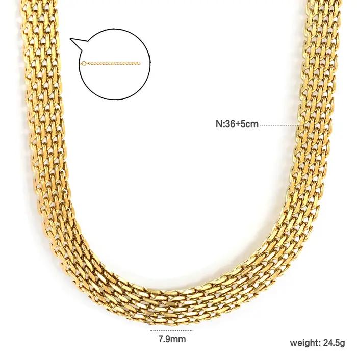 Collier en acier inoxydable or squelette bijou unisexe classique pour hommes femmes occasions spéciales quotidiennes