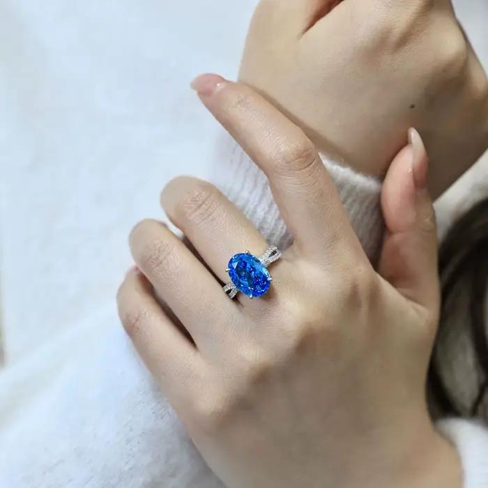 WUIHA – bague de cocktail en argent Sterling 100% 925