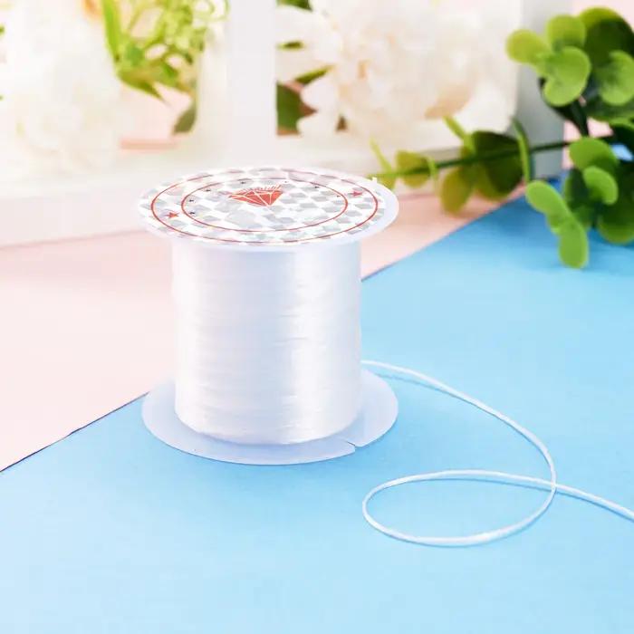 1 rouleau de fil élastique plat blanc de 0