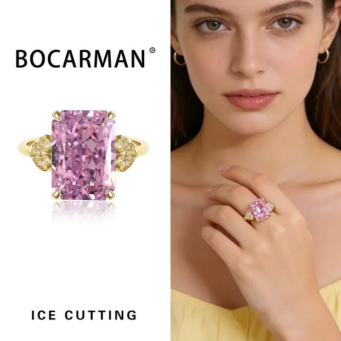 BOCARMAN – bague en zircon vert menthe pour femmes