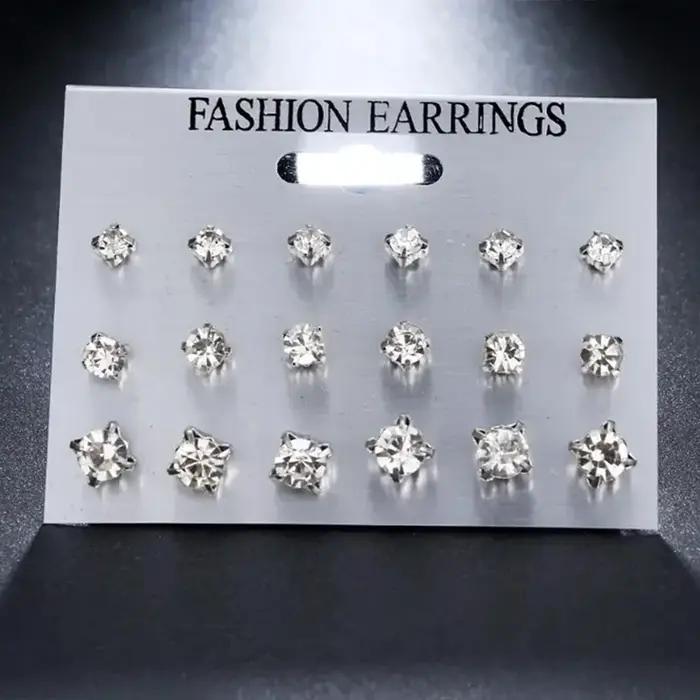 Ensemble de boucles d'oreilles à tige classique pour femme