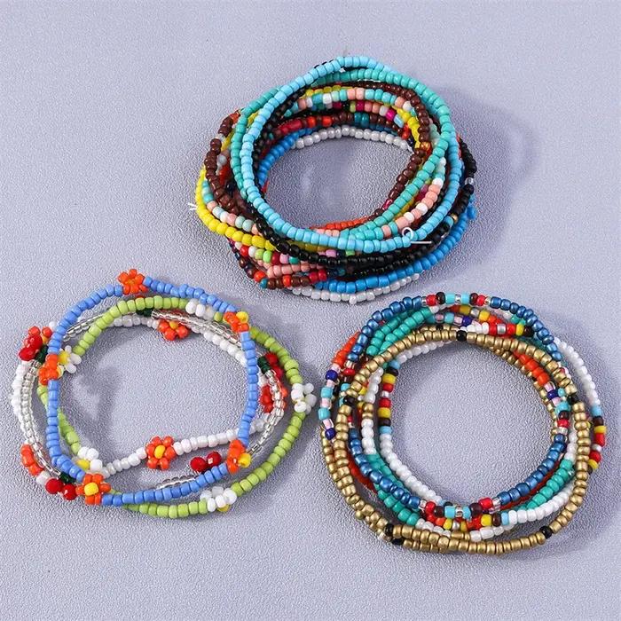 Bracelets bohèmes colorés faits à la main pour femmes et filles
