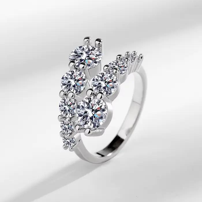 Bague en argent sterling 925 sertie d'oxyde de zircon blanc avec motif animal de compagnie pour femmes occasions spéciales et mariages