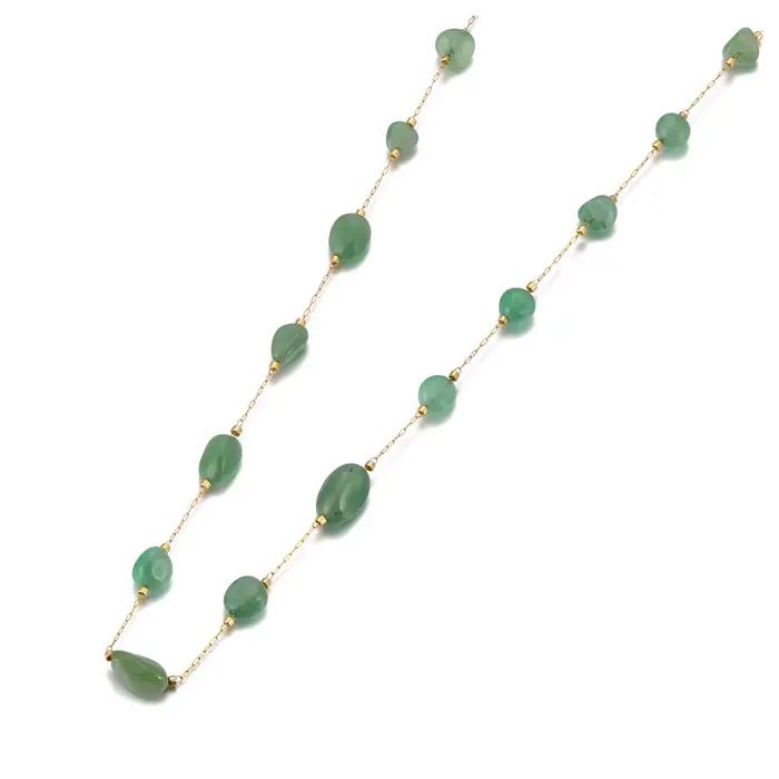 Lokaer coloré pierre naturelle perles collier Bracelet ensembles pour femmes à la mode bohême en acier inoxydable bijoux faits à la main tiki N24081