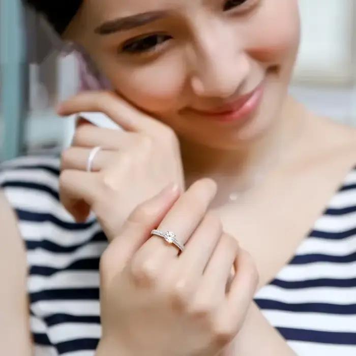 Nouveau 925 bague en argent Sterling deux en un AAAAA Zircon