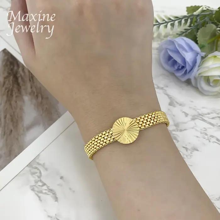 Ensemble de bijoux dorés classiques de luxe pour femmes