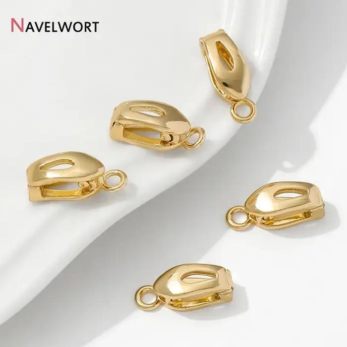 Fermoirs de connecteur d'extrémité de Bracelet en métal en laiton plaqué or 18 carats