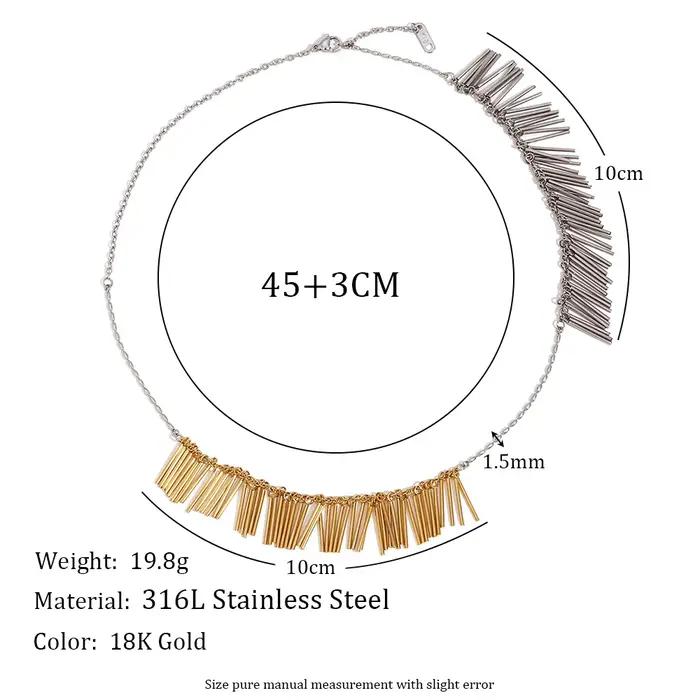 Collier Ligne Gland Exagéré en Acier Inoxydable Plaqué Or 18 Carats pour Femmes Soirées Élégantes Occasions Spéciales