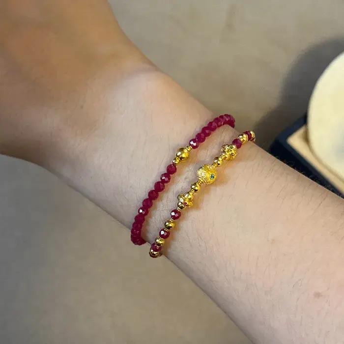 Bracelets de perles rondes polygonales de luxe léger pour femmes