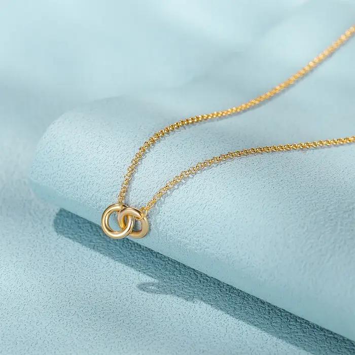 Collier Double Hoop en Argent Sterling 925 pour Femme