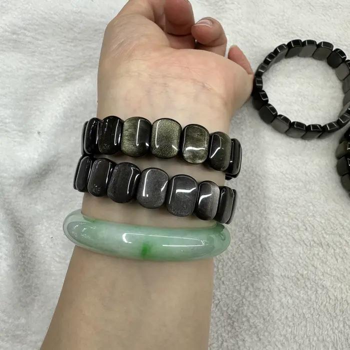 2023 nouvelle pierre d'obsidienne 9 × 14mm perles mode énergie Bracelet naturel pierres précieuses bijoux