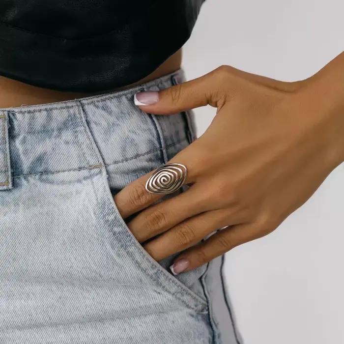 LATS – bague spirale créative en acier inoxydable pour femmes et hommes
