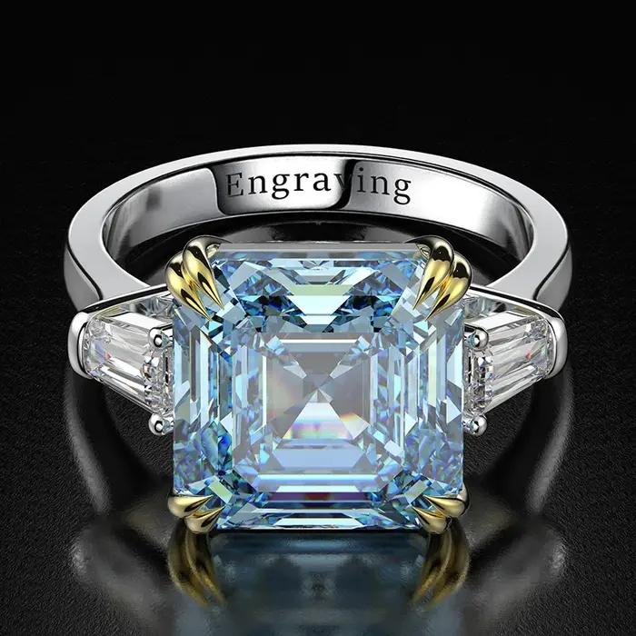 OEVAS 100% 925 argent Sterling haute teneur en carbone Citrine diamant pierres précieuses bague de fiançailles de mariage bijoux fins cadeau en gros