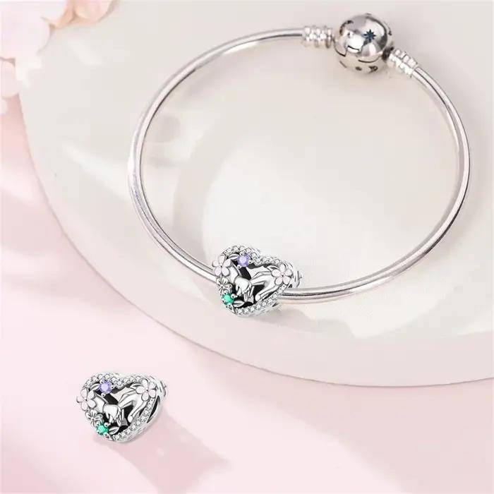 Breloque Perle en Argent Sterling 925 Mains de Parents et Enfants Entrelacées Compatible Bracelet Original DIY Style Famille Occasion Spéciale Cadeau Fête Anniversaire Naissance Baptême