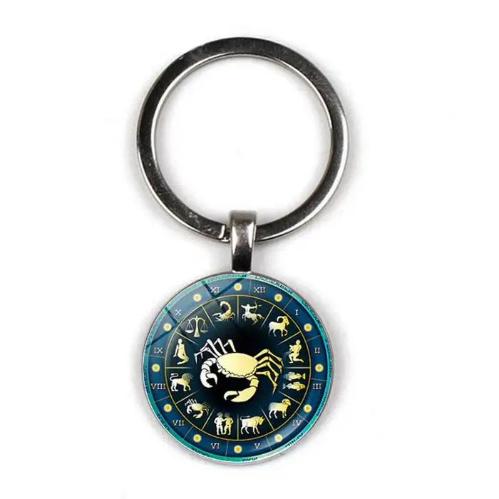 Porte-clé en forme de signe du zodiaque, bijoux, 12 constellations, pour hommes et femmes