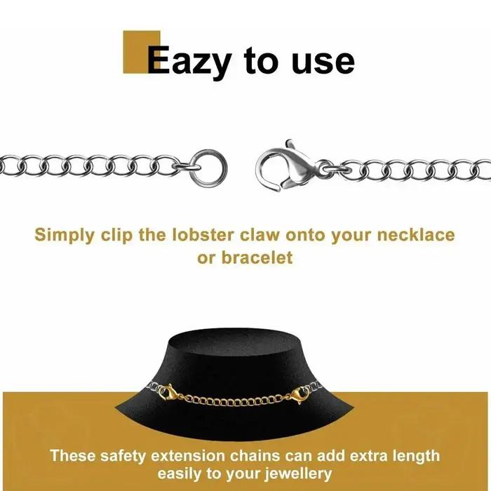 Extension de chaîne de sécurité 6 ''or argent noir 3''