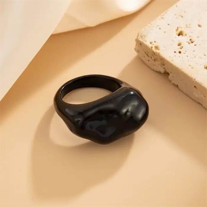 Bagues de doigt irrégulières en résine acrylique vintage pour femmes, nouvelle tendance 2026, bagues de phalange simples, idéales pour le quotidien, les banquets et les fêtes