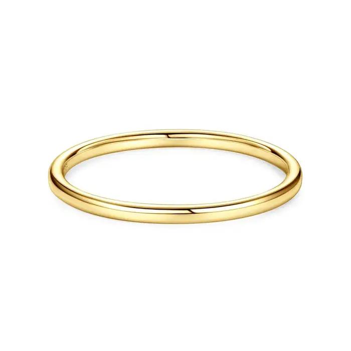 Bague IOGOU plaquée or 18 carats pour femme, en argent sterling 925, tendance, nouveauté, style simple, alliance de mariage, bague en métal, bijoux fins pour couple