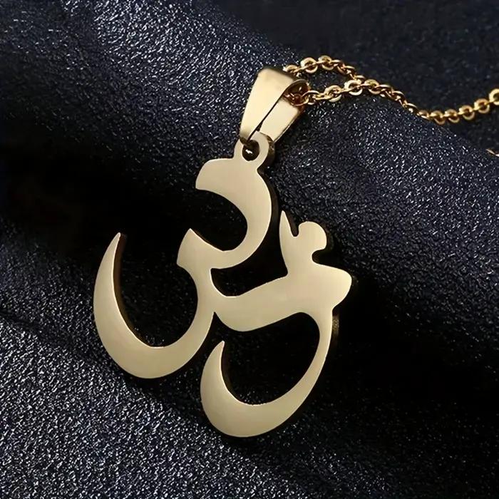 Collier avec pendentif symbole om en acier inoxydable cadeau yoga chakra pour femme occasions spéciales