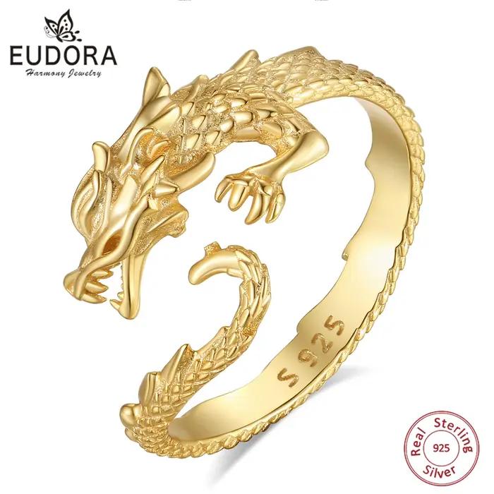 Eudora-Bague Dragon Ajustable pour Homme et Femme