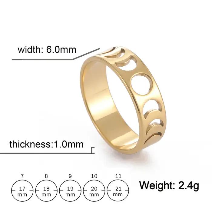 Teamer Bague en forme de croissant de lune pour femmes