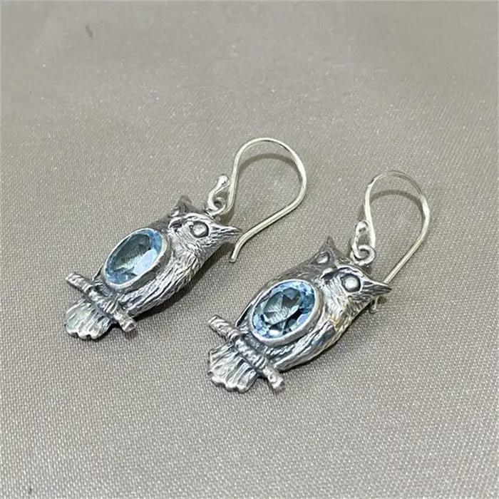Boucles d'oreilles Vintage en métal couleur argent