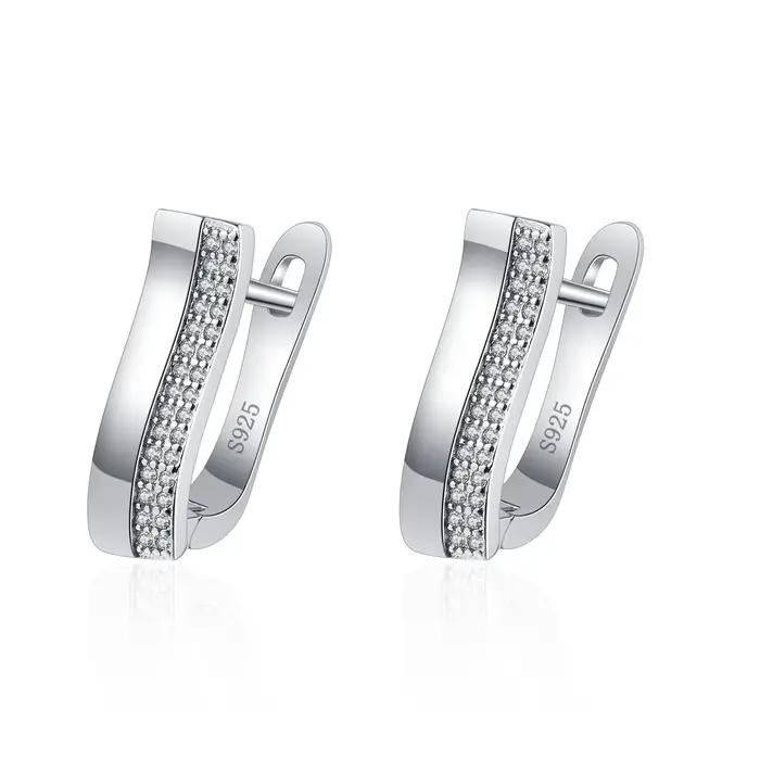 Boucles d'oreilles en argent Sterling 925 et zircone