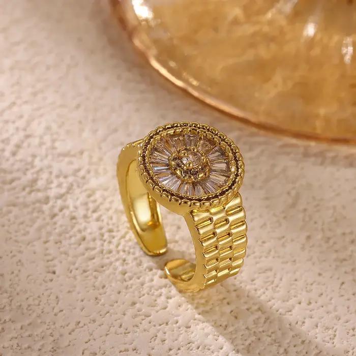Bagues rondes en zircone brillante pour femmes et hommes