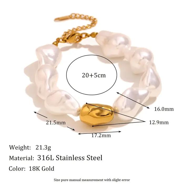 E.B.belle-Ensemble de bijoux de style baroque pour femme, collier et bracelet en acier inoxydable pl