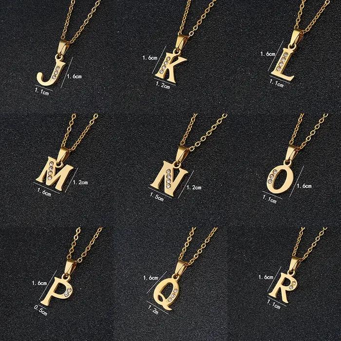 SONYA acier inoxydable 26 lettres collier Initial pour femmes Alphabet colliers pendentifs amis famille nom cadeaux