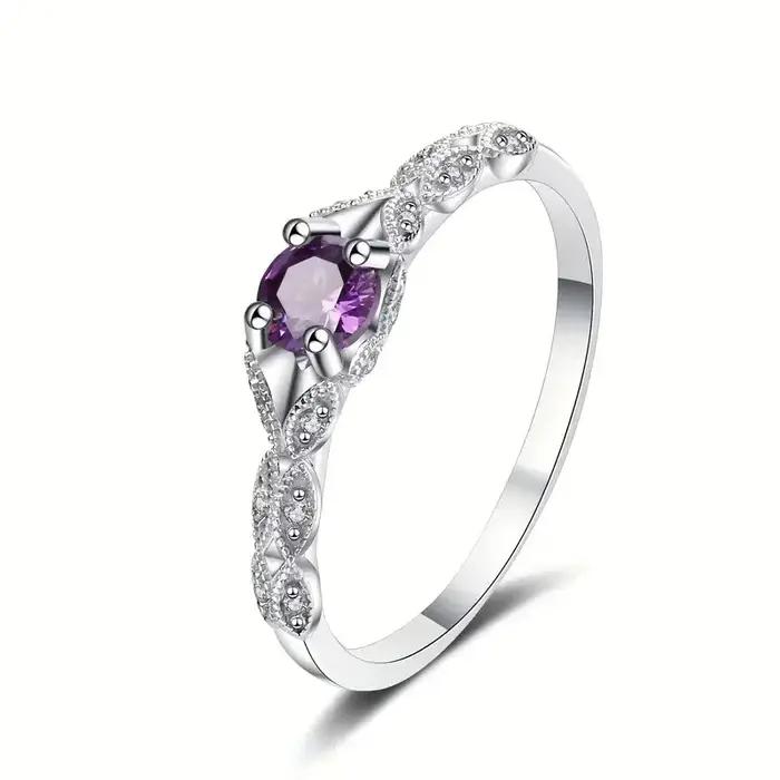 Bague en argent sterling 925 avec zircone pour femme
