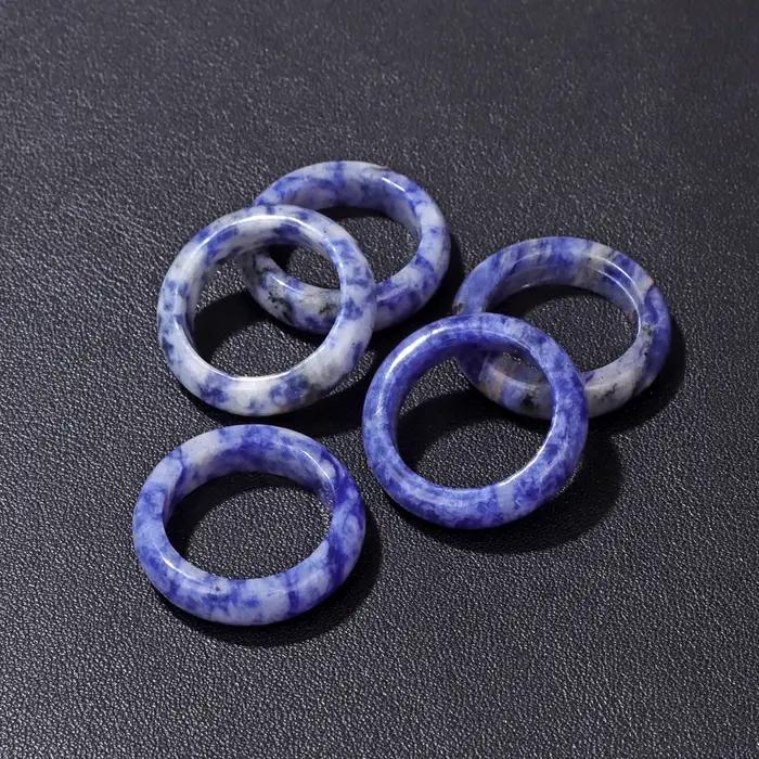 5 pièces bagues en pierre de guérison naturelle Lapis Lazuli améthystes hématite Agates bague pour f