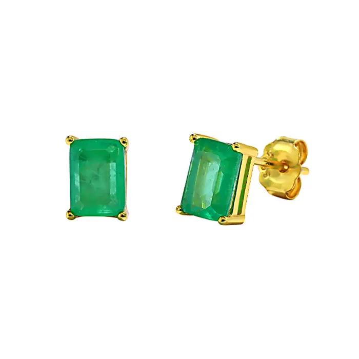 CANNER 925 en argent Sterling Rectangle émeraude boucles d'oreilles pour les femmes de luxe polyvale