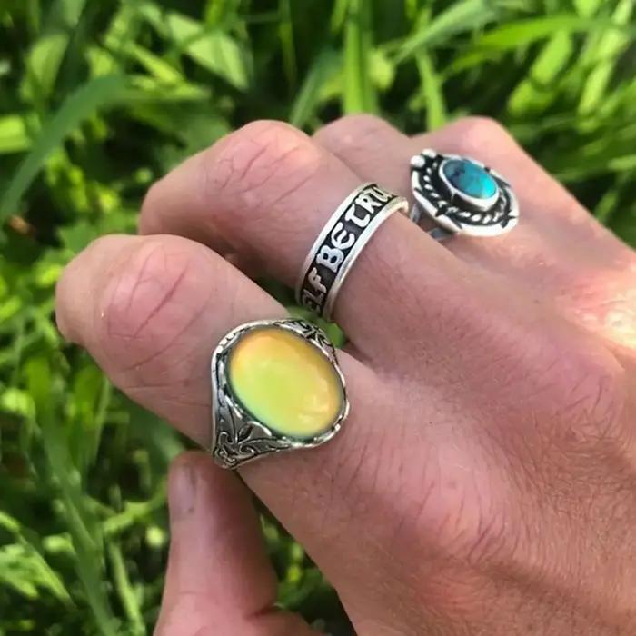 Bague d'Humeur Shoe Vintage Multifonctionnelle avec Contrôle de Température Bijou Multicolore pour Femmes et Filles Occasions Spéciales Intemporel Vintage