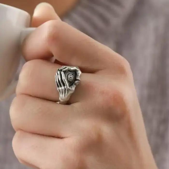 Bague ouverte gothique rétro pour hommes et femmes