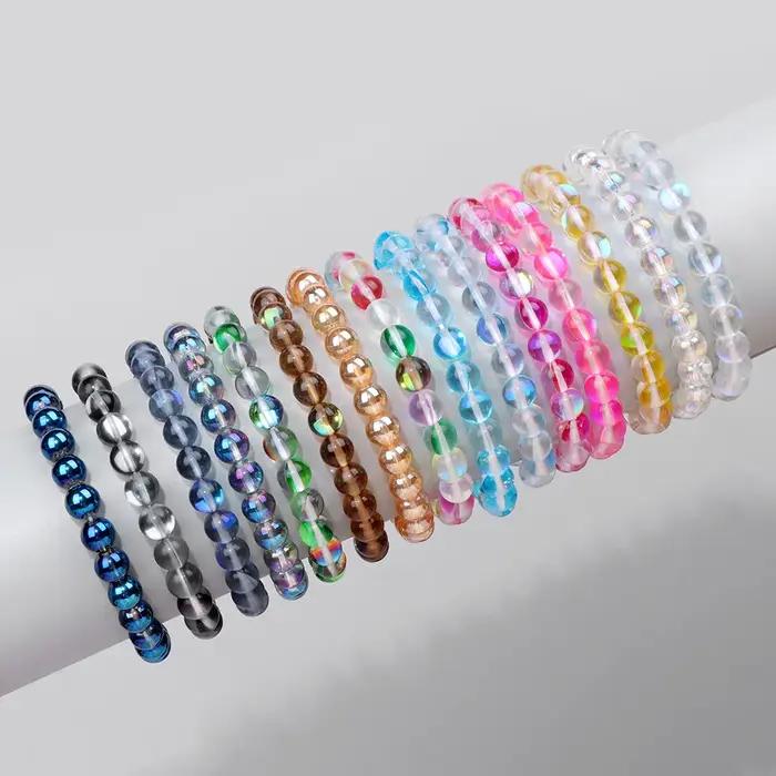 Bracelet de Perles en Pierre de Lune Naturelle pour Hommes et Femmes Bijou Artificiel à La Mode Polyvalent Occasions Spéciales