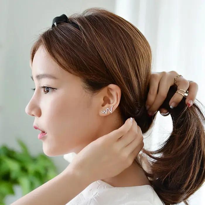 Boucles d'Oreilles en Argent Sterling 925 Punk Rock Tendance pour Femmes Soirées Élégantes Audacieuses
