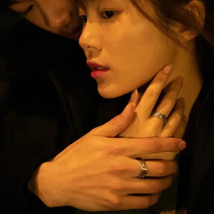 Bague rétro ailes d'ange pour femmes et hommes