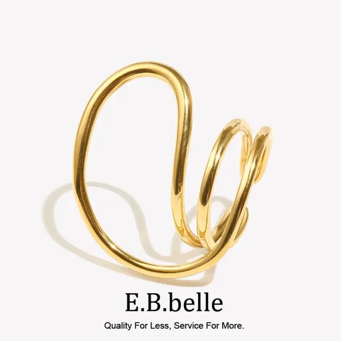 E.B.belle-Bague à Lignes Géométriques Déformées pour Femme
