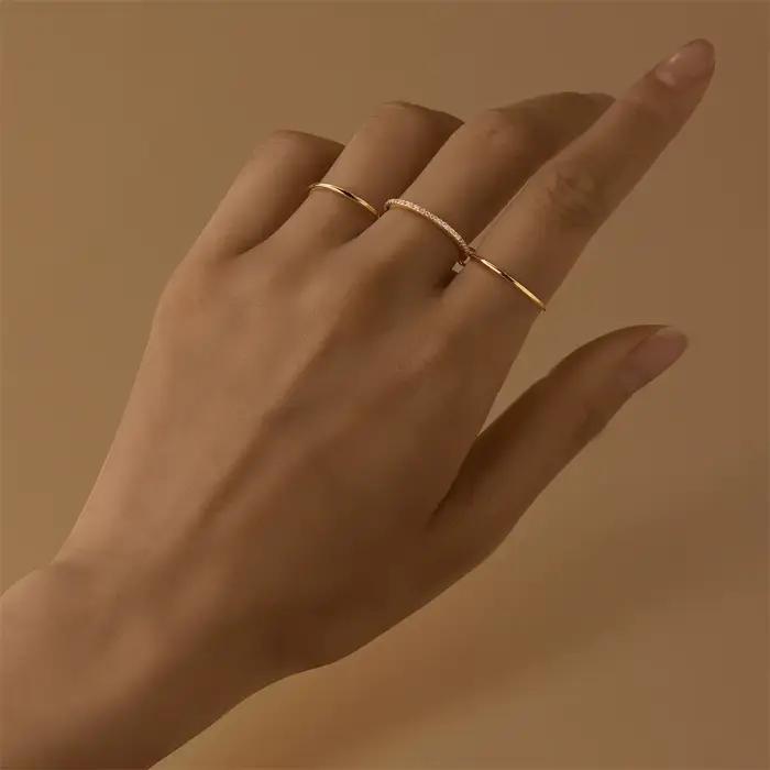 CANNER – bague classique empilée à trois couches en argent Sterling 925 pour femmes, minimaliste, exquise, bijoux fins, cadeau de fête, 1 pièce
