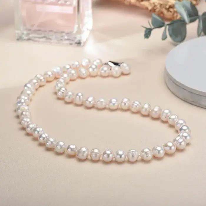 Colliers de perles d'eau douce blanches en argent sterling 925 pour femmes et filles - Nouvelle Collection Occasions Spéciales
