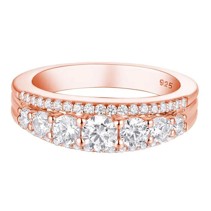 Newshe-Bague de fiançailles en argent regardé 925 pour femme