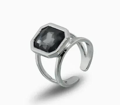 Bague réglable en forme de cœur géométrique irrégulier