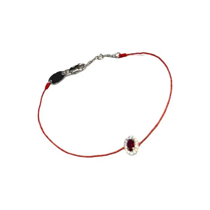 Bracelet Artisanal En Corde Rouge Style Parisien Saphir Porte-Bonheur Mini Dégradé Arc-En-Ciel Couleur Bonbon Bracelet Tendance Unisexe Occasions Spéciales