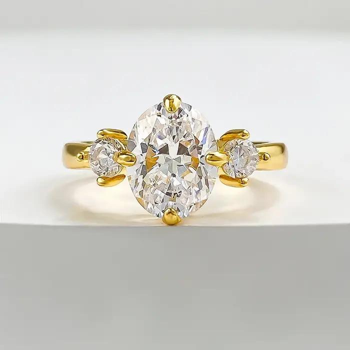 Bague de mariage ovale en Moissanite pour femmes