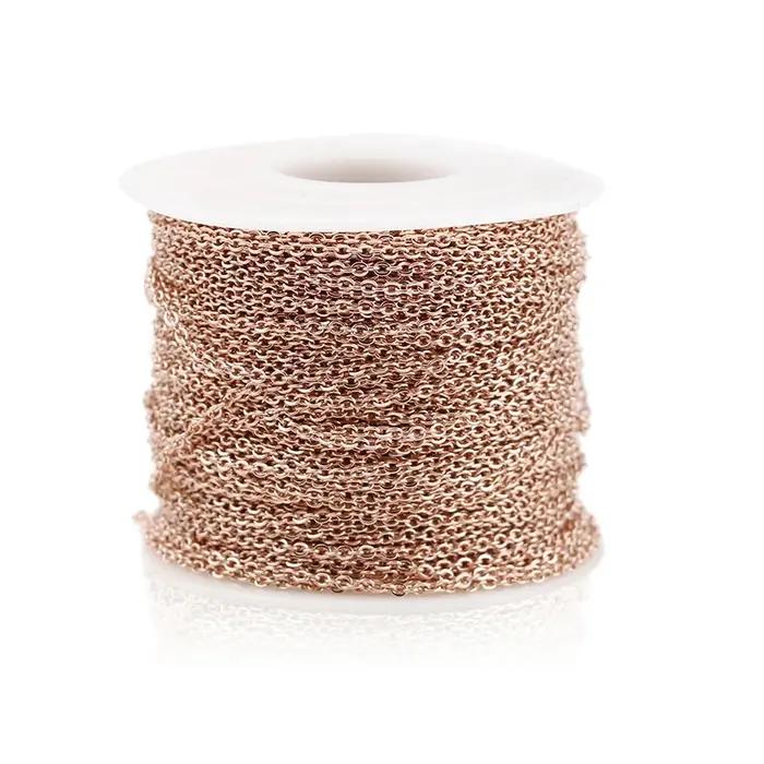 Chaînes de câbles en acier inoxydable plaquées or rose pour bijoux personnalisés DIY occasions spéciales