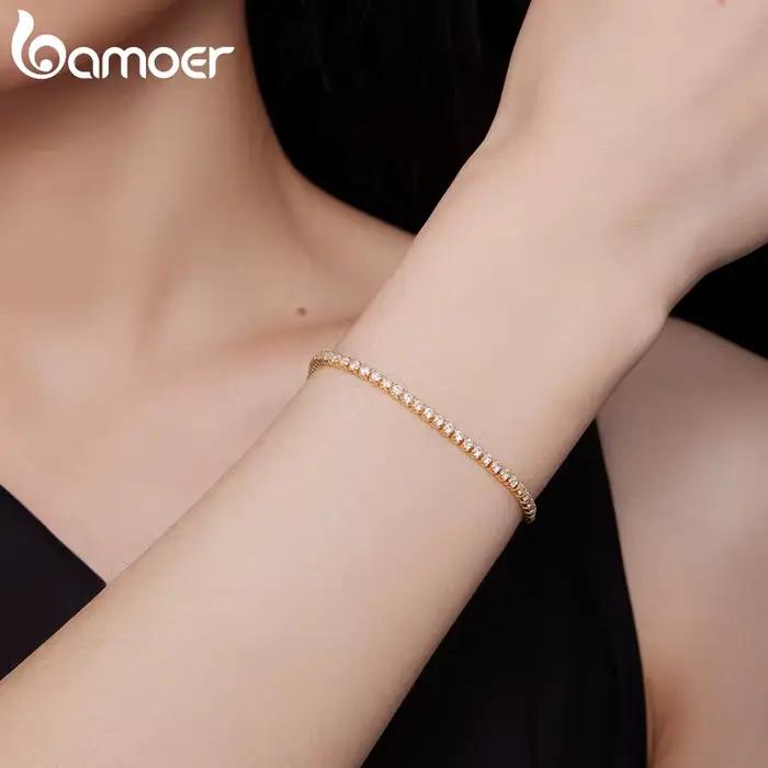 Bamoer – Bracelet de Tennis en argent Sterling 925